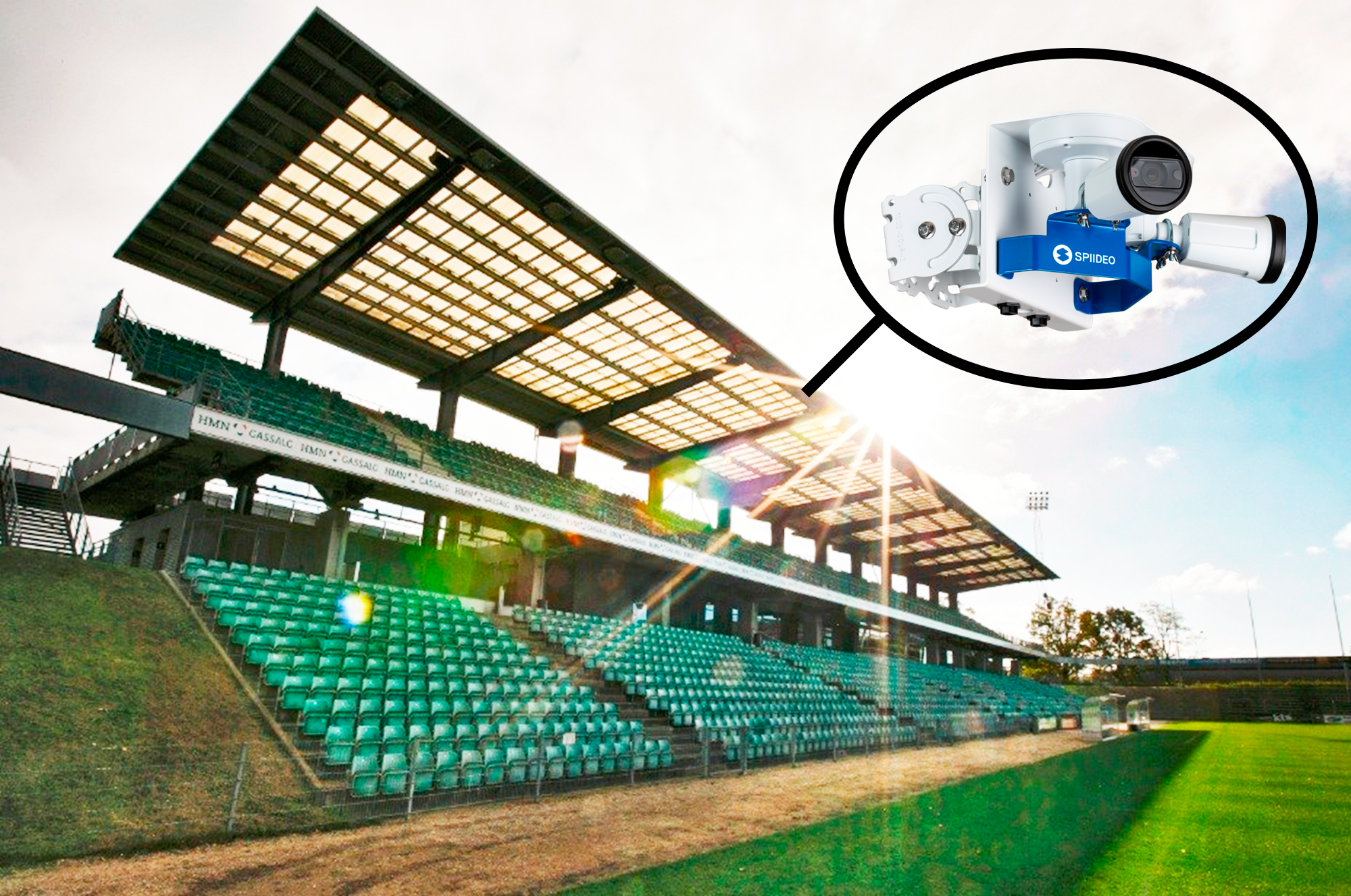 Weibel Data & Overvågning som er oppe og lave elinstallation på Gladsaxe Stadion